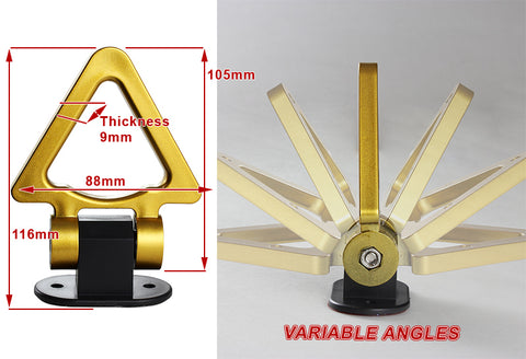 Universal Car SUV Gold Triangle Track Racing Style Tow Hook Look Decoration JDM