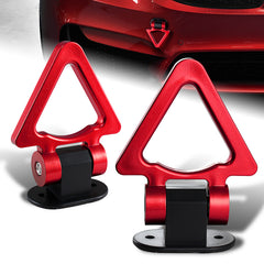 Universal Car SUV Red Triangle Track Racing Style Tow Hook Look Decoration JDM