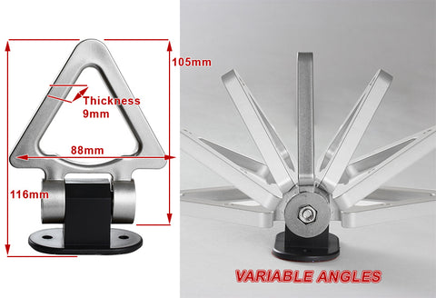 Universal Car SUV Silver Triangle Track Racing Style Tow Hook Look Decoration