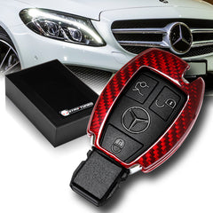 For Mercedes-Benz C180/200/250/300/W203/W210/W211/E320/350/500 AMG Real Red Carbon Fiber Remote Key Shell Cover