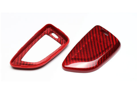 For BMW 1/2/5/7-Series X1 F48 X5 F15 X6 F165 F45 G11 G12 G30 Real Red Carbon Fiber Remote Key Shell Cover