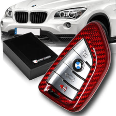 For BMW 1/2/5/7-Series X1 F48 X5 F15 X6 F165 F45 G11 G12 G30 Real Red Carbon Fiber Remote Key Shell Cover