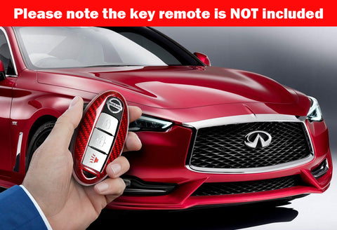 For Nissan 370Z 350Z Altima Maxima/Infiniti Q50 Q60 Q70 QX56 QX60  Real Red Carbon Fiber Remote Key Shell Cover CAse