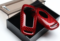 For Ford Mustang Edge F150 Fusion / Lincoln MKC MKX MKZ Real Red Carbon Fiber Remote Key Shell Cover