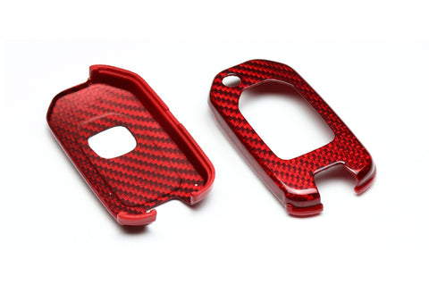 For Honda Accord/Civic/Odyssey Real Red Carbon Fiber Remote Key Shell Cover Case