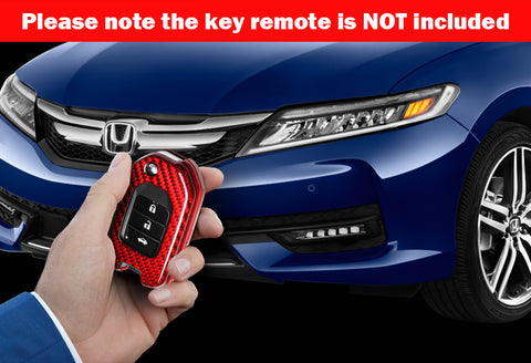 For Honda Accord/Civic/Odyssey Real Red Carbon Fiber Remote Key Shell Cover Case