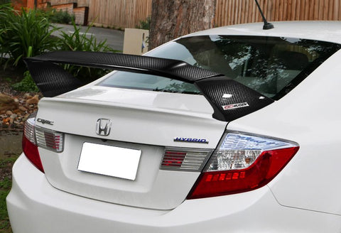 For 2012-2015 Honda Civic 4Dr MUG Style Full Carbon Fiber Rear Trunk Spoiler
