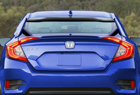 For 2016-21 Honda Civic 4 Door/Sedan TYPE-R Factory Blue Trunk Carbon Fiber Spoiler