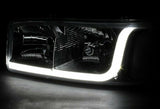 For 1999-2006 GMC Sierra 1500 2500 DRL LED Chrome Clear Headlights + Bumper 4PCS