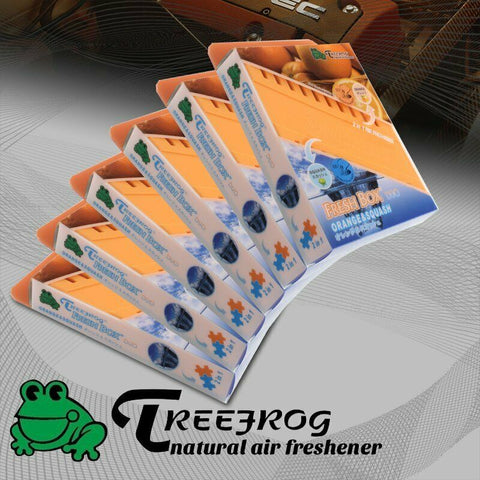6 X Tree Frog Orange +  Squash Mixed Natural Extreme Car Air Freshener Fresh Box