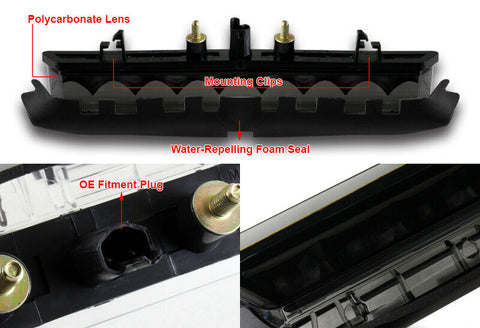 For 2011-2016 Scion tC Black Housing Smoke Lens LED 3RD Third Brake Stop Light