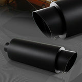 4" Fire Ball Tip 3" Inlet T304 Black Stainless Racing Exhaust Muffler + Silencer