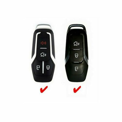 For Mustang Real Red Carbon Fiber 3/4 Button Smart Remote Key Shell Cover Case